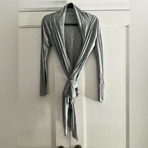 AGATHA Lightweight Gray Wrap Cardigan, Made In Italy